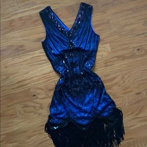 1920’s blue fringe dress